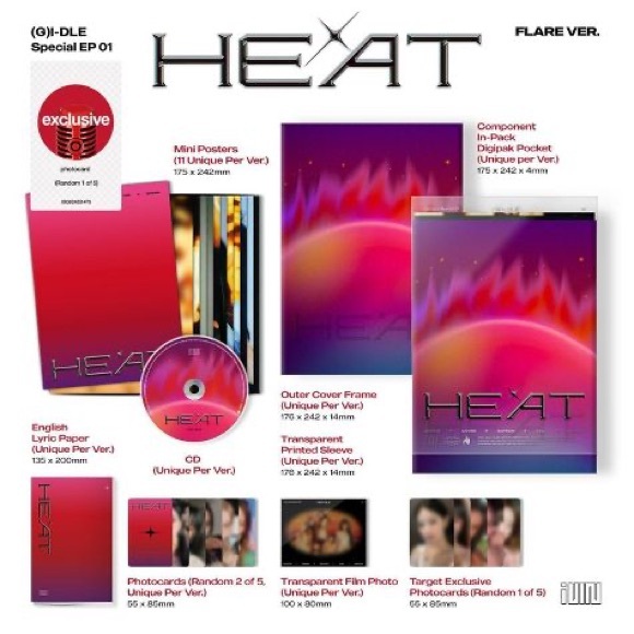 (G)I-DLE - HEAT - Target Exclusive, CD (FLARE VER.) K-Pop - Picture 2 of 6